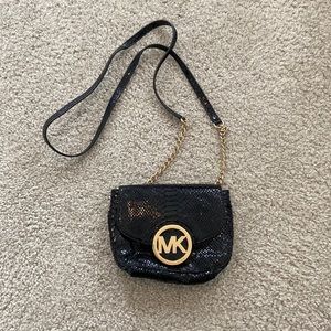 Michael Kors Black and Gold Crossbody Bag